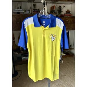NWT MSX by Michael Strahan NFL Short Sleeve Men's Polo LA Rams Small A458425